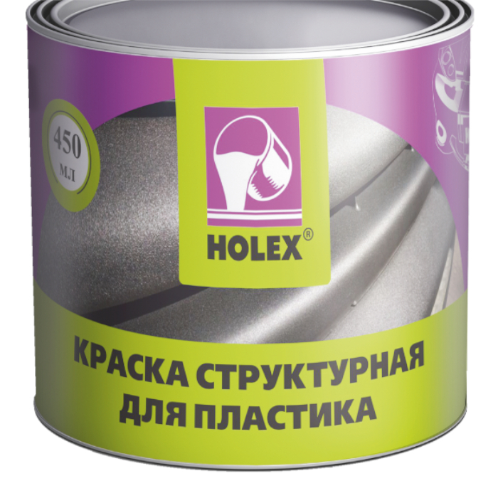 Краска структурная для пластика 0,45л серая HAS-57188 ХОЛЕКС