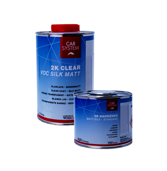 Лак полуматовый Voc Silk Matt (Шелковый Мат) 1л + отвердитель 0,5л 148986+148985 КАР-СИСТЕМ 