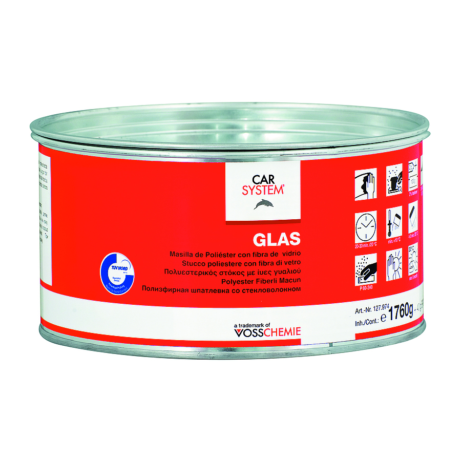 Шпатлевка 2К "GLASS" ПЭ Стекловолокно 1,8кг 127974 КАР-СИСТЕМ СКИДКИ НЕТ