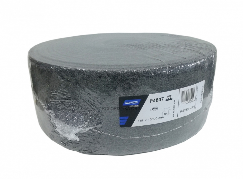 Скотч-брайт (нетканный войлок) РУЛОН BearTex 115x10м Р600/800 серый (66623301430) НОРТОН