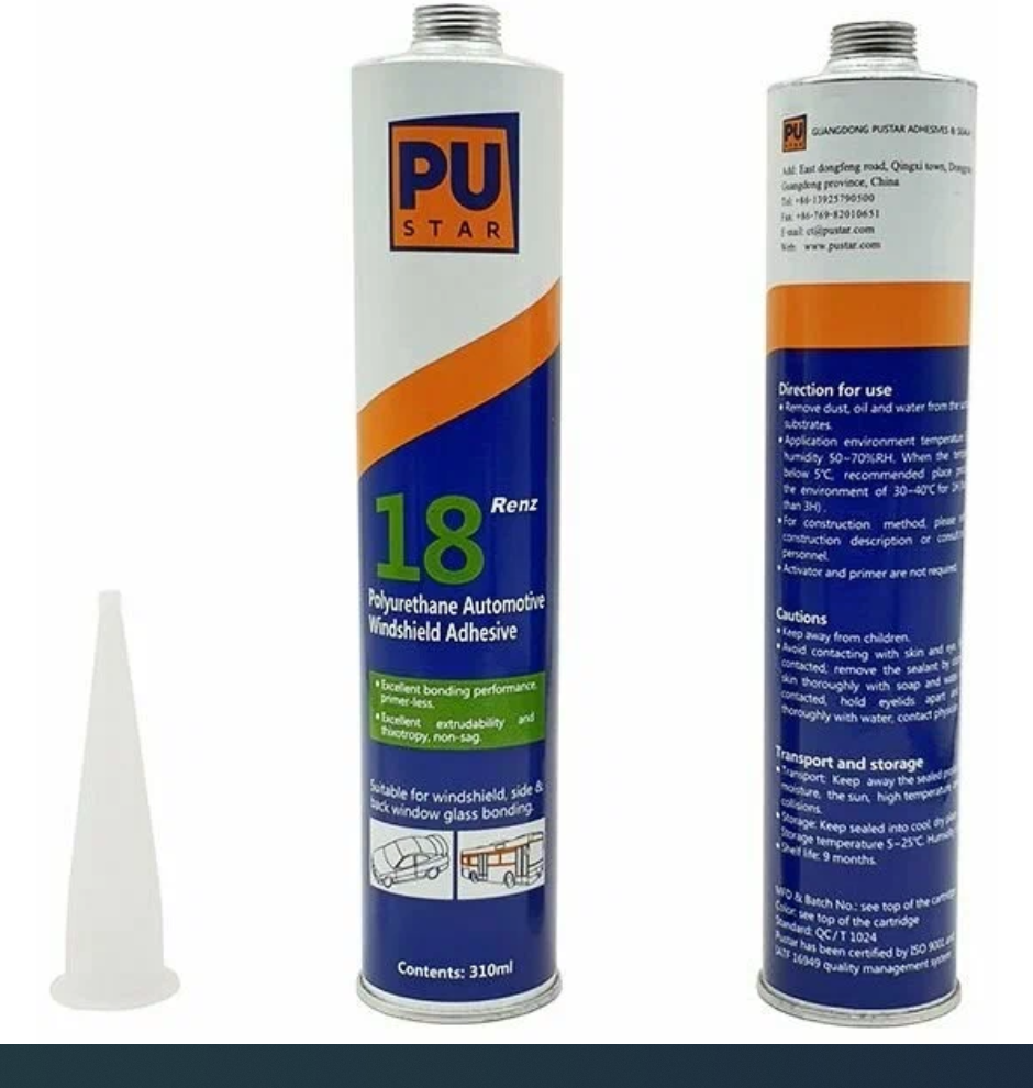 Клей для вклейки стекол (3 часа) беспраймерный картридж 310мл RENZ 18  