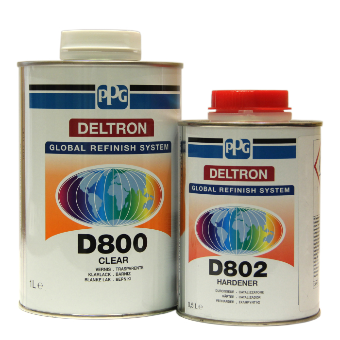 Лак акриловый D800 Deltron (1 литр)+Отвердитель D802 (0,5 литра) D800+D802 PPG 