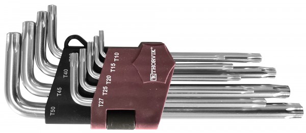 TTK9S Набор ключей торцевых T-TORX с центрированным штифтом, Т10H-T50H, 9 предметов ТОРВИК