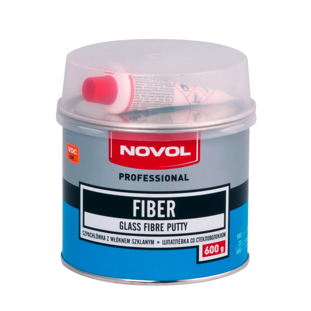 Шпатлевка стекловолокно FIBER 0,6кг НОВОЛ 1222