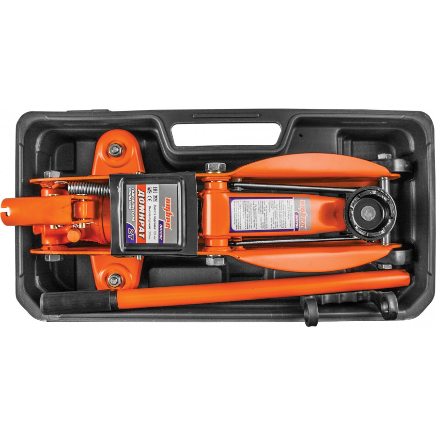 Домкрат OHT202С подкатной 2т 135-330мм в кейсе ОМБРА