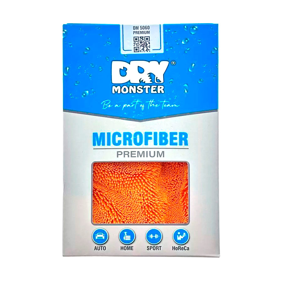 Полотенце для сушки, 50х60см оранжевое 850 гр.м DRY MONSTER PREMIUM MONSTER DM5060PREMIUM