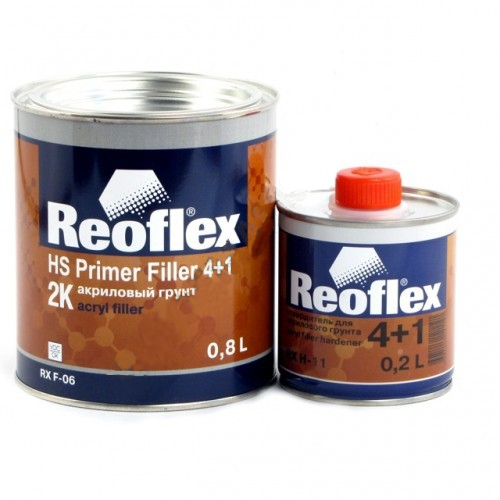 Грунт 4+1 2К СЕРЫЙ (0.8л) RX F-06+отвердитель для грунта 4+1 (0,2л) RX H-11 РЕОФЛЕКС