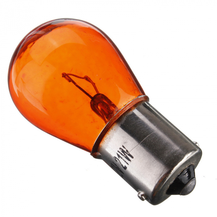 Лампа 12 В 21 Вт 1-контактная смещенный металлический цоколь желтая Диалуч 92227Y