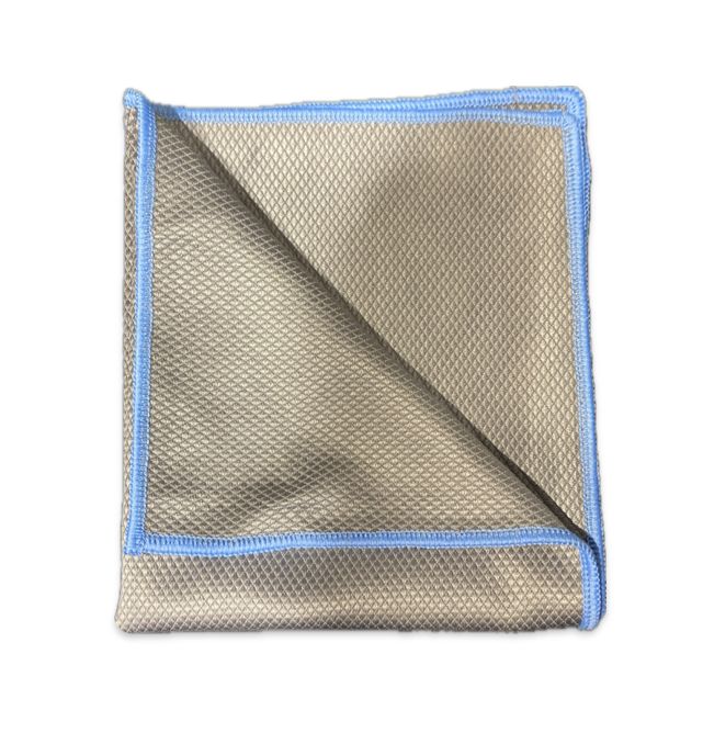 Микрофибра для стекла СЕРАЯ 35х40см. Плотность 320г. Плетение-ромб DRY MONSTER GLASS DIAMOND