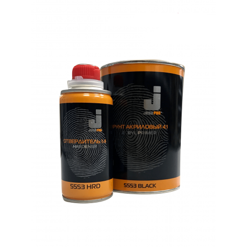 Грунт-наполнитель 4:1 акриловый + отвердитель, цвет: чёрный, 0,8+0,2 л  5553 black ДЖЕТА