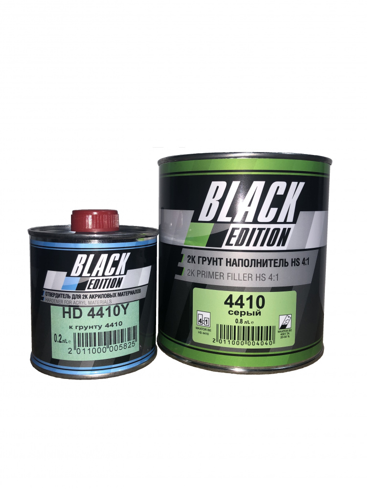 Грунт наполнитель серый 0,8л 4410 2К HS 4:1+Отвердитель 0,2л HD4410 для 2К грунта 4410 HS МАКСТОР