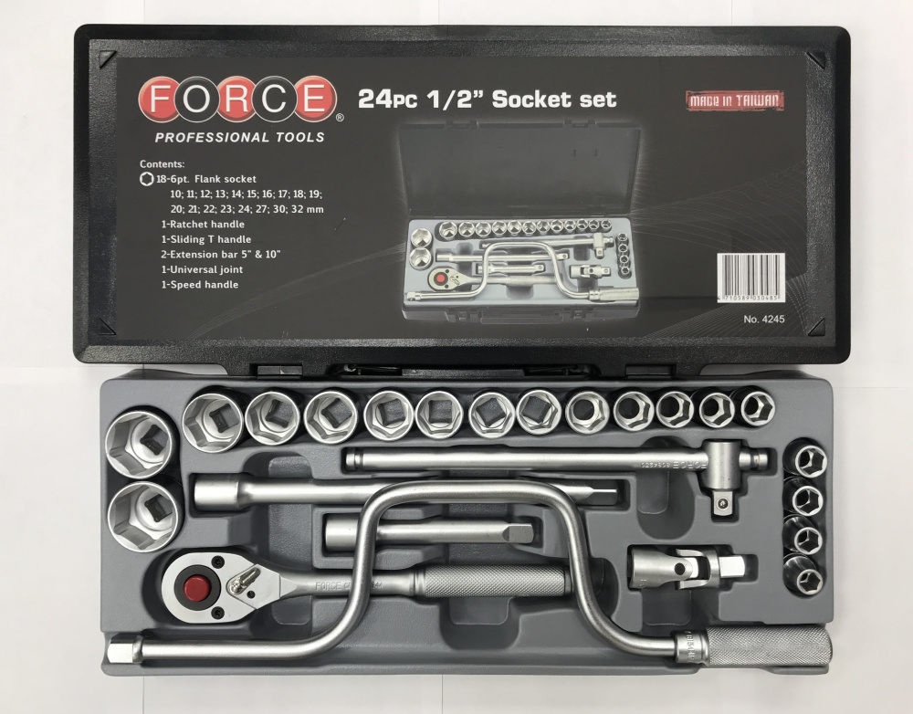 F4245 1/2" Набор инструмента и 6-гр.головок 24 пр.