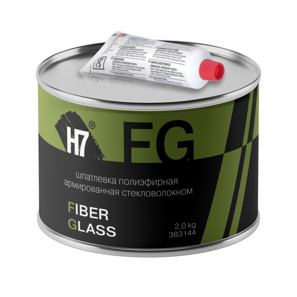 Шпатлевка полиэфирная армированная стекловолокном Fiber Glass 2кг 383144 Н7