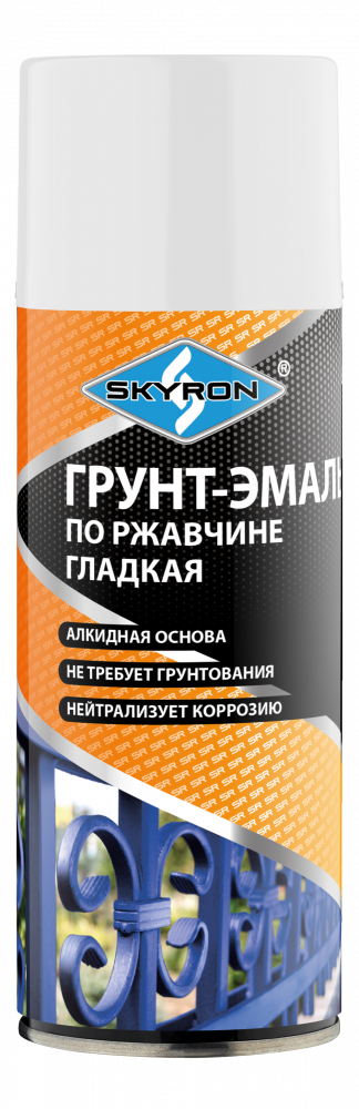 Грунт-эмаль по ржавчине СКАЕРОН "БЕЛАЯ" (RAL 9003) (аэрозоль) 520 мл SR-69003 