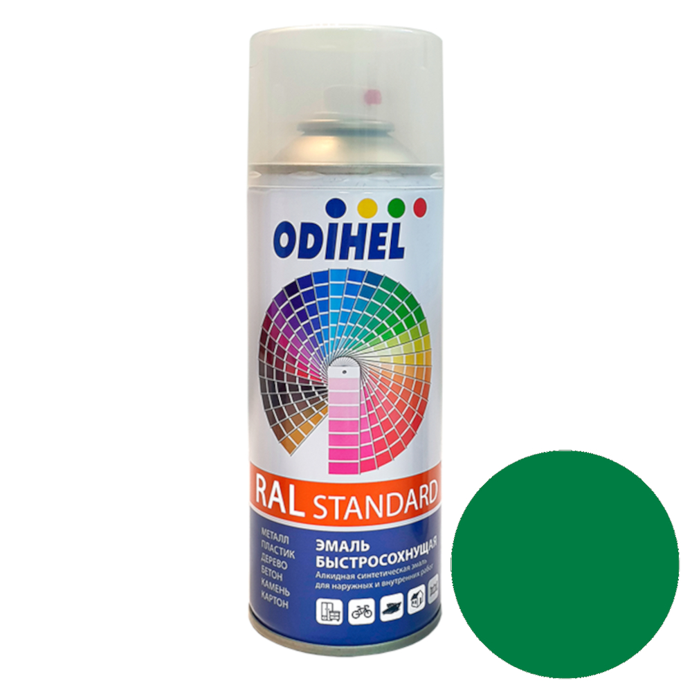 RAL6024 Транспортный зеленый АЭРО эмаль алкидная (520мл) ОДИХЕЛ