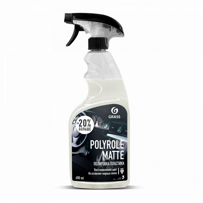 Полироль-очиститель пластика «Polyrol Matte» матовый блеск с ароматом винограда тригер 600мл 110394 