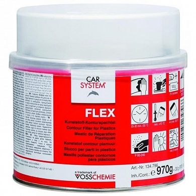 Шпатлевка 2К по пластику FLEX ПЭ черная 1,0кг  134796  КАР-СИСТЕМ