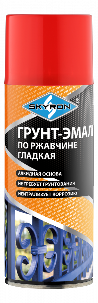Грунт-эмаль по ржавчине СКАЕРОН "КРАСНАЯ" (RAL 3020) (аэрозоль) 520 мл SR-63020 