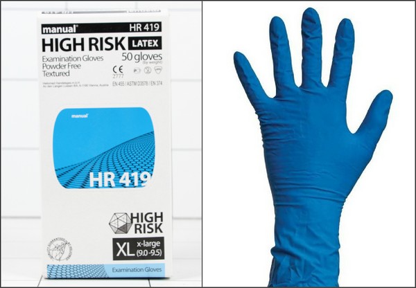 Перчатки латексные особопрочные MANUAL HIGH RISK (25 пар) р-р XL  