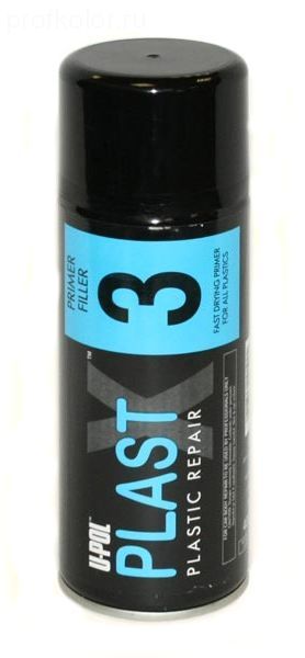 Грунт для пластика АЭРО толстослойный серый PLAST X3 400мл У-ПОЛ 