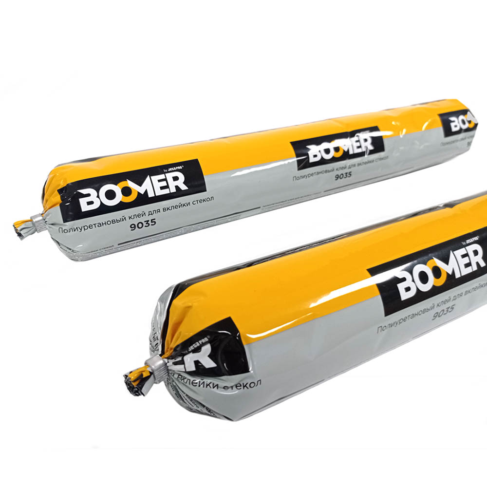 Клей для вклейки стекол BOOMER 9035/600 АЛЮ. ТУБА колбаса  полиуретановый 2часа 600мл