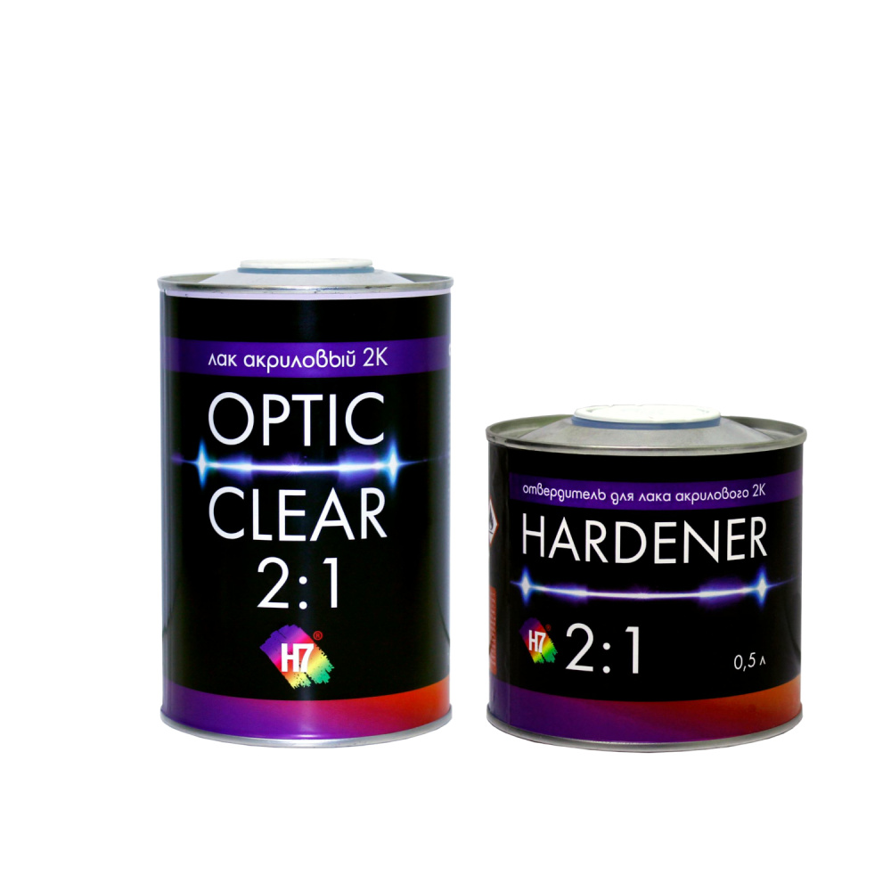 Лак акриловый 2К OPTIC CLEAR 2:1 1,0л 382543+отвердитель 0,5л 382567 H7 