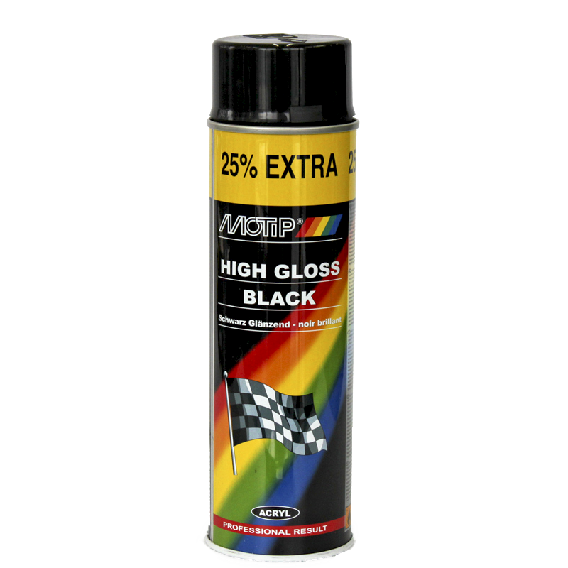 Краска АЭРО черная глянцевая 0,5  МОТИП 4005IG