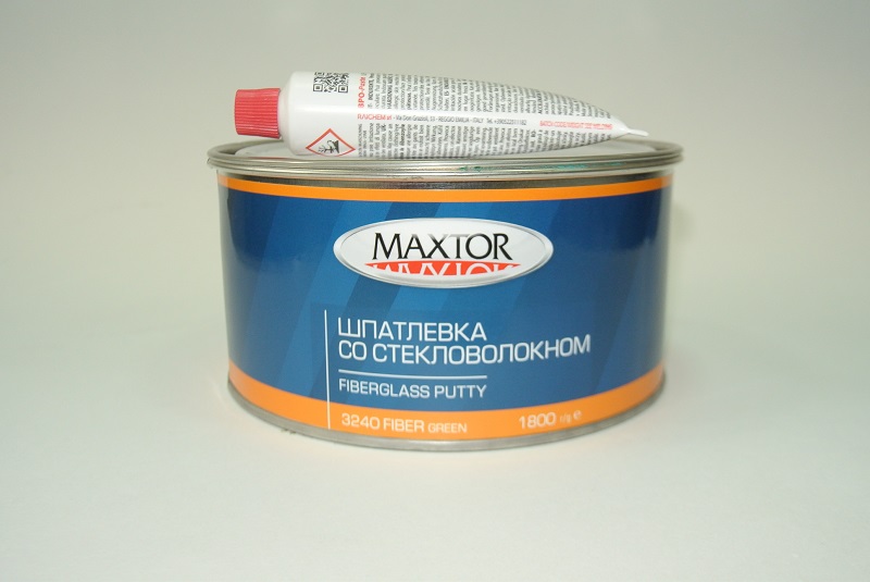 Шпатлевка МАКСТОР со стекловолокном 1,7кг 3240 FIBER GLASS GREEN