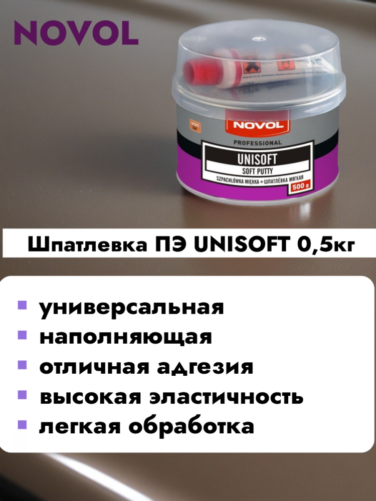 Шпатлевка ПЭ Юнисофт UNISOFT 0,5кг НОВОЛ 1151  ЧЕСТНЫЙ ЗНАК