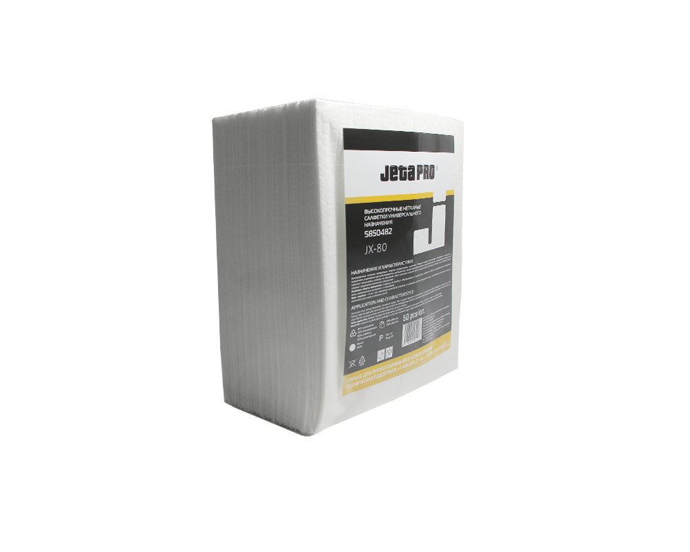 Салфетка ДЖЕТА 5850482 JX-80 для обезжир.,целлюлоза/полипропилен 82г/мк, 29х36см. белая (уп/35шт)
