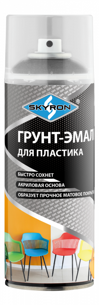 Грунт-эмаль АЭРО для пластика СКАЕРОН SR-21204 "ГРАФИТ"  520 мл