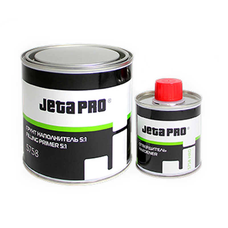 Грунт-наполнитель 5:1 акриловый + отвердитель, серый, 0,5+0,1л 5758 grey ДЖЕТА