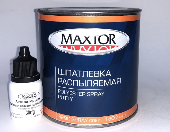 Шпатлевка МАКСТОР жидкая 1.3кг 3290 SPRAY GRAY