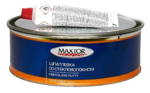Шпатлевка МАКСТОР со стекловолокном 0,4кг 3240 FIBER GLASS GREEN