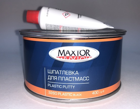 Шпатлевка МАКСТОР для пластика черная 0,4кг 3260 PLASTIC BLACK