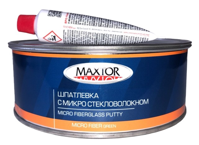 Шпатлевка МАКСТОР с микростекловолокном 0,9кг 3250 MICRO FIBER GLASS GREEN 