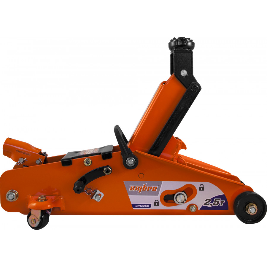 Домкрат OHT225C подкатной 2,5т 140-387мм в кейсе ОМБРА
