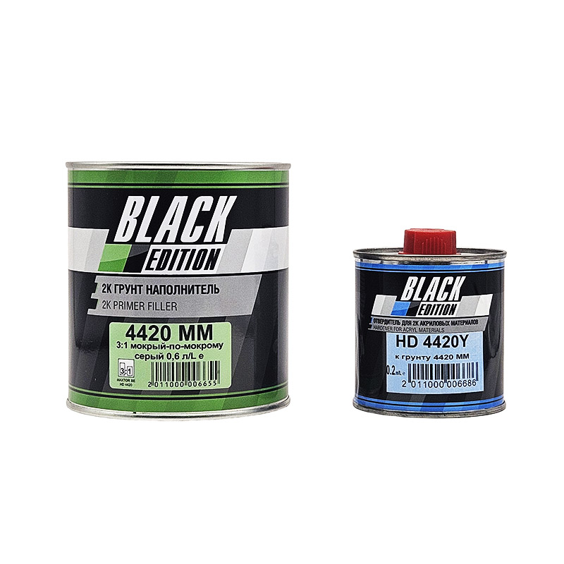 Грунт мокрый по мокрому серый 0,6л 2К 4420 ММ 3:1+отвердитель 0,2л HD4420 для 2К грунта 4420 МАКСТОР