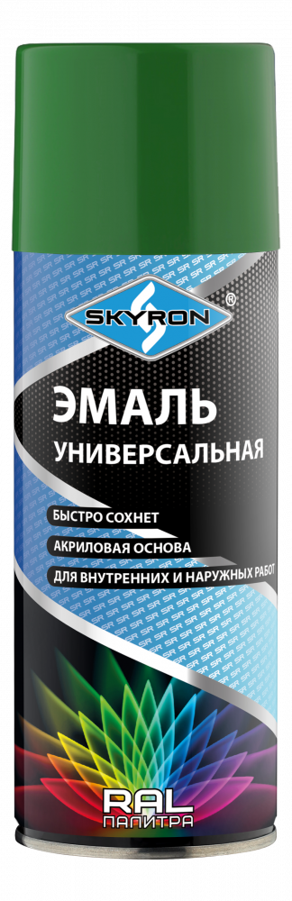 RAL 6002 темно-зеленая краска акрил аэро СКАЕРОН 520мл (SR-16002)