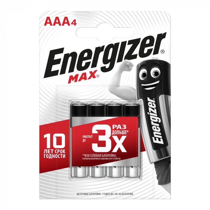 Батарейка Base MAX LR03 ААА E92/AAA BP 2R /4шт/ Energizer 957415/13051