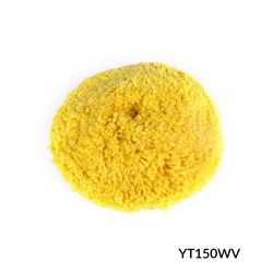 Полировальник МЕНЗЕРНА меховой, крученая шерсть, желтый, 150мм, липучка белая YT150WV 