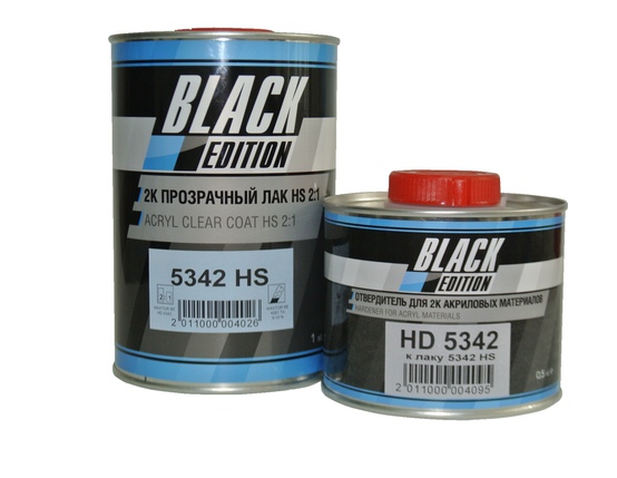 Лак HS 2К прозрачный МАКСТОР BE 5342 2:1 1,0л + Отвердитель 0,5л BE 5342 Black Edition КОМПЛЕКТ